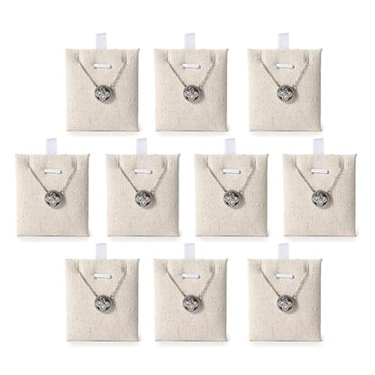 Oirlv 10 PCS Jewelry Display Cards Linen Earring Necklace Card for Selling - size: 10PCS Linen Jewelry Cards