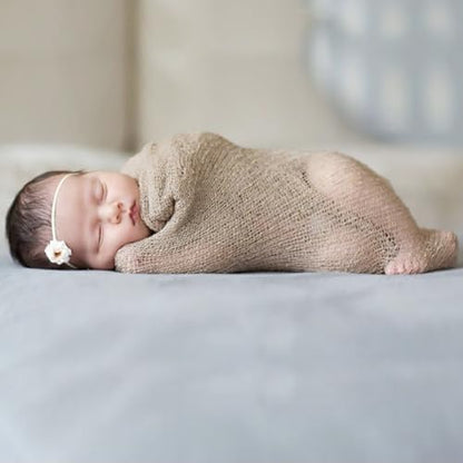 Newborn Photography Props Stretch Newborn Photography Wrap Blanket for Baby Boys Girls Posing Photo Shoot Props - color: Beige