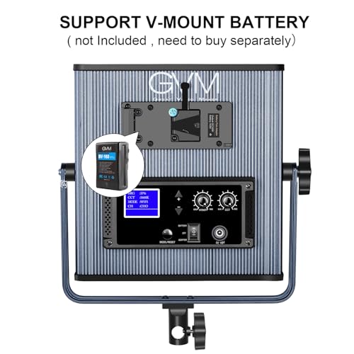 GVM 65W LED Video Lighting Kits with APP Control, Bi-Color Variable 3200K~5600K with Digital Display Brightness of 10~100% for Video Photography, CRI97+ TLCI97 Led Video Light Panel, 1216 Led Beads