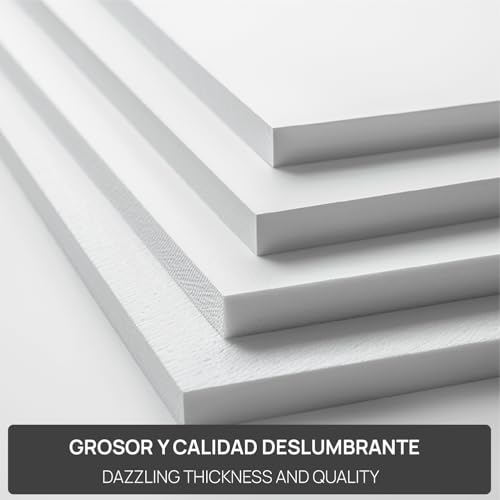 OFITURIA Foam Board White A4 (21 x 29.7 cm), Expanded Polystyrene Board Lightweight and Stiff, Foam Board Versatile and Cuttable, Ideal for Crafts and Models, High Quality, 5 mm Thickness - color: White, size: A4
