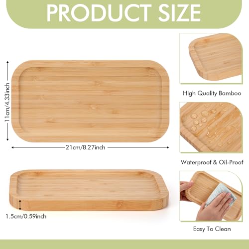 Honeydak 4 Pcs Large Wood Spoon Rest 8.3'' Bamboo Stove Top Spoon Holder Kitchen Counter Cooking Utensils Rest Farmhouse Food Serving Tray for Spatulas, Spoons, Turners - style: Smiple Style