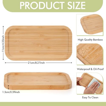 Honeydak 4 Pcs Large Wood Spoon Rest 8.3'' Bamboo Stove Top Spoon Holder Kitchen Counter Cooking Utensils Rest Farmhouse Food Serving Tray for Spatulas, Spoons, Turners - style: Smiple Style
