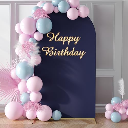 Neatsure Arch Backdrop Stand and Cover Set, 7.2FT Metal Photo Balloon Arch Backdrop Stand for Wedding Birthday Party Baby Shower Ceremony Graduation Decoration, Navy Blue - color: Navy Blue, size: 7.2FT