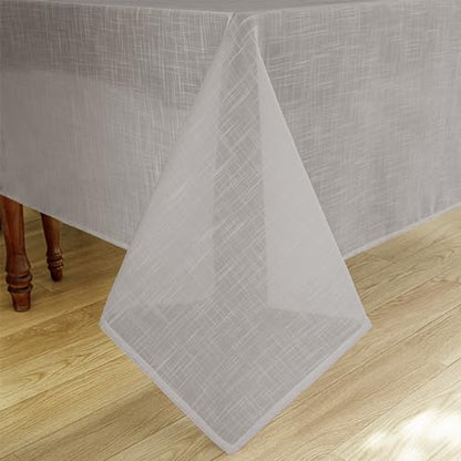 Linen Textured Rectangle Tablecloth, Slubby Lightweight Table Cloth 52 x 108 Inch, Water Resistant Stain Resistant Farmhouse Burlap Table Cover for Kitchen Dining Room - color: Light Grey, size: 108" x 52" (Rectangular) (1 Pack)