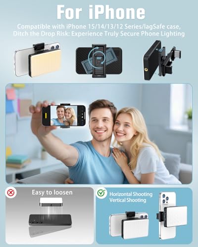 168 LED Phone Light, Selfie Light for iPhone/iPad/Camera, Portable Video Conference Lighting with Clip, Rechargeable 3000mAh CRI 95+, 3 Lights Modes Alix Earle Lights for Selfie, Makeup, Laptops, Vlog - color: A1-Black