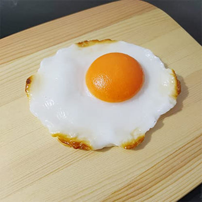 6 PCS Realistic Fake Fried Eggs Lifelike 3D Simulation Eggs Food Props Model Faux Cooked Eggs Decor for Home Kitchen Display Photography Props Breakfast Decor