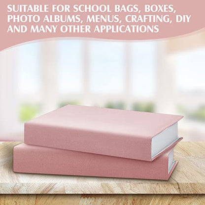 PerKoop Book Cloth for Book Binding 40 x 16 Inch Fabric Surface Paper Backed Bookcover Archival European Durable Strong Bookbinding Supplies Cover Books Album Scrapbooking (Pink) - color: Pink
