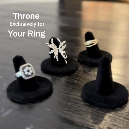 Black Velvet Ring Display Stand, 10PCS Ring Holder and Organizer, Jewelry Display Stand for Storage