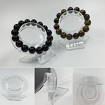 mollensiuer Jewelry Holder, 2 Pcs Clear Acrylic Bracelet Display Stand, Jewelry Organizer Rack, Transparent Shelf Shelves, Clear Jewelry Organizer