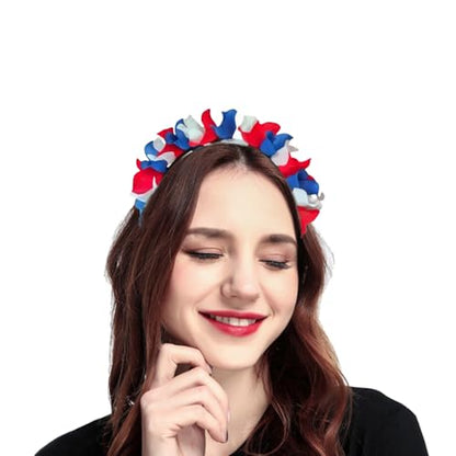 4th of July Headband Independence Day Hair Accessories Patriotic Hairband Simulated Flower Gifts Parade Party Supplies - color: Patriotic
