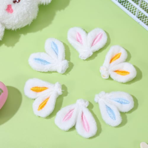 Garneck 30 Pack Bunny Ears for Crafts Plush Rabbit Ear Diy Accessories: Easter Bunny Embellishments for Hair Clips Bows Headband Costume Decor