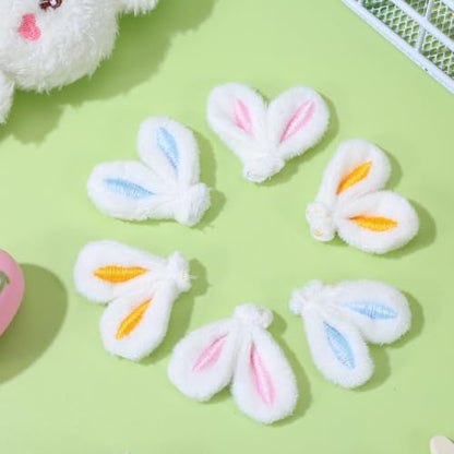 Garneck 30 Pack Bunny Ears for Crafts Plush Rabbit Ear Diy Accessories: Easter Bunny Embellishments for Hair Clips Bows Headband Costume Decor