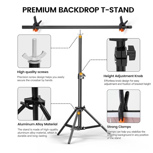 8PCS 16 Patterns Backdrop Papers with T-Stand, 22x34 Inch Double Sided Waterproof Dustproof Photography Backgrounds Paper,Clear and Realistic Picture Quality for Food, Jewelry Photo Shooting - color: T+8P