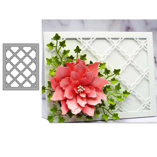 Scrapbooking Die-Cuts, Strips Frame Metal Cutting Dies for Card Making, Paper Craft Punch Template, Background Embossing Stencils, DIY Album Décor (Crid Frame-11.1x14.3cm) - color: Crid Frame-11.1x14.3cm