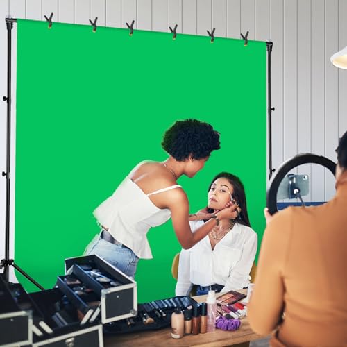 Green Screen Backdrop Kit 10x6.6ft with Tripod Stand, Chroma Key Background System for Video Shooting, Live Streaming, Photo Studio, Content Creation and Virtual Backgrounds - size: 10*6.6FT