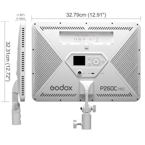 Godox P260C Pro LED Video Panel Light 45W Bi-Color 2800K- 6500K with NFC Automatic Pairing and APP Control