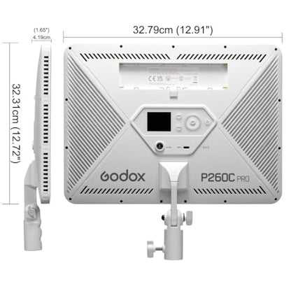 Godox P260C Pro LED Video Panel Light 45W Bi-Color 2800K- 6500K with NFC Automatic Pairing and APP Control