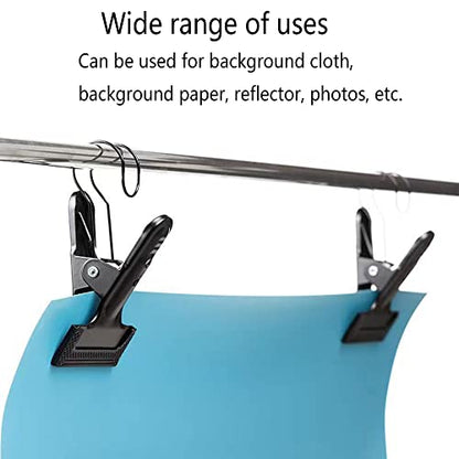 Backdrop Spring Clamps With Hook- 2 Pack of 4" Heavy Duty Clips for Photography Background Stands, Woodworking & Home Improvement Projects - size: 2 Packs