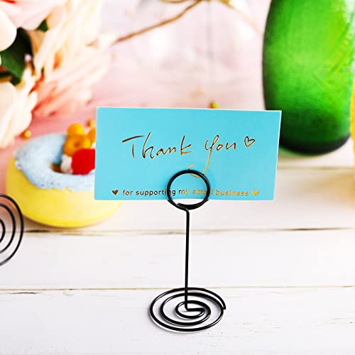 TecUnite 24 Pieces 3.35 Inch Table Number Holder Place Card Photo Holder Picture Name Menu Clips Memo Cards Stand for Wedding Reception Anniversary Birthday Party Centerpieces (Black) - color: Black