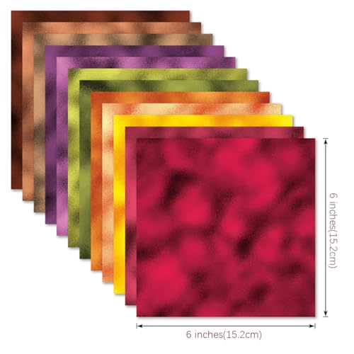 Scrapbook Paper Pad 6x6, Colorful Shadow Pattern Single Sided Cardstock, 24 Sheets 160 gsm Acid-free Decorative Craft Paper for DIY Photo Album Background Scrapbooking Supplies Kit, 12 Designs - color: Red, purple