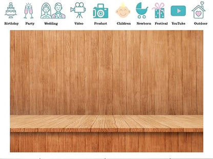 8x8ft Fabric Smooth Light Wood Panel Backdrop Clean Table Surface Texture Background for Modern Product Displays Party Decorations Banner Photo Booth Props Tapestry - size: 8X8ft
