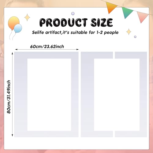 Beeveer 32 x 24 Inch Photo Booth Selfie Frame Prop Booth for Birthday Event Parties Large Blank DIY Cutout Props for Funny Decoration Christmas, Holiday Supplies - color: White, style: Horizontal