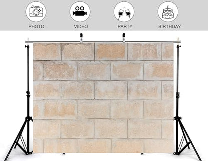 6x4ft Concrete Block Wall Backdrop with Neutral Finish and Industrial Tone Photography Background for Urban Party and Wall Decorations Banner Photo Booth Props - size: 6x4ft
