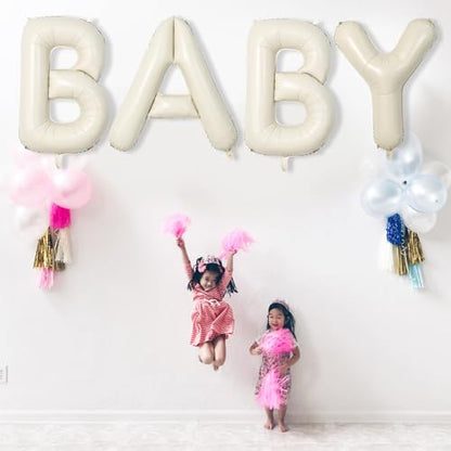 Custom 40 Inch Giant Foil Letter Balloons for Women's Birthday Party - Cream White Beige O, Helium Self Inflating Mylar Alphabet - color: Cream, size: Letter O