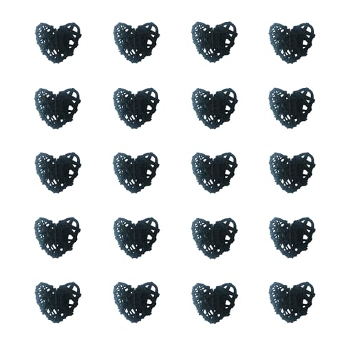 2 Inch 50mm Heart Rattan Ball Sepakraga Vase Filler Ball Craft Photo Shooting Props for Garden Home Decor Ornament Wedding Birthday Valentine's Day Baby Shower (Black 5cm 20pcs) - color: Black 5cm 20pcs