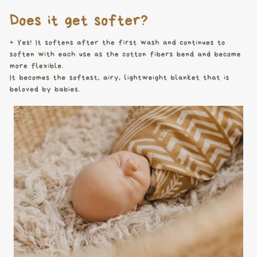 Mini Wander Swaddles for Newborns Muslin Swaddle Blankets - Breathable Soft Gender Neutral Receiving Blanket Baby Essentials | 47 x 47 Cotton - (Tapestry (Honey Gold) - color: Tapestry (Honey Gold)