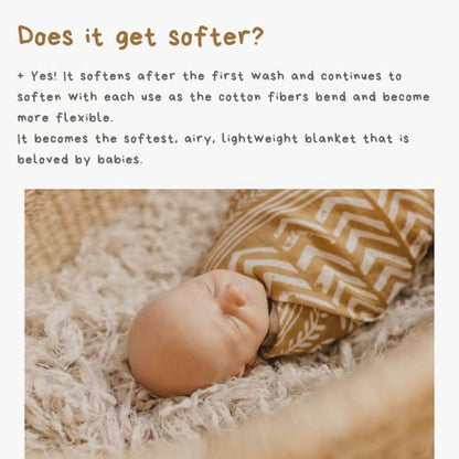 Mini Wander Swaddles for Newborns Muslin Swaddle Blankets - Breathable Soft Gender Neutral Receiving Blanket Baby Essentials | 47 x 47 Cotton - (Tapestry (Honey Gold) - color: Tapestry (Honey Gold)