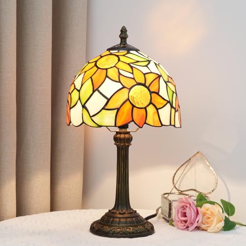 8in Tiffany Lamp Rural Sunflower Style stained glass table lamp for bedrooms living roomrestaurant Bedside Table Night Lamp home decoration Creative Gifts Atmosphere lights desk lamp Photography props - color: Tiffany Lamp C