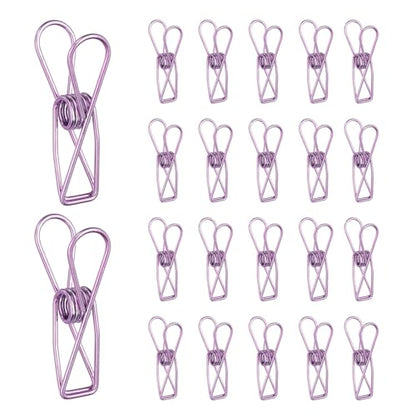 PATIKIL 50Pcs Paper Office Binder Clips, 1.26" Small Metal Wire Hollow Out Paper Clamps Long Tail Binder Clips for Photo Clothes Hanging Office Home Kitchen Food Package, Purple - color: Purple
