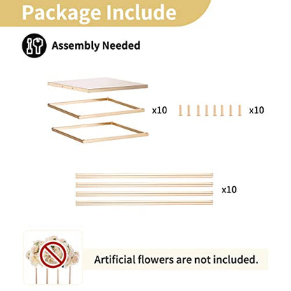 Nuptio Gold Vases - 10 Tall 15.7 inch Geometric Centerpieces for Wedding Tables - color: Gold, size: 15.7 inch - 10 PCS