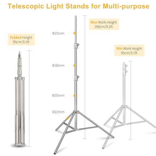 9.2 x 10 Ft Stainless Steel Backdrop Stand Heavy Duty, MSKIRA Adjustable Backdrop Stand Background Support System Kit for Photography, Parties, or Weddings with Clamps, Carry Bag - size: 9.2 x 10 Ft