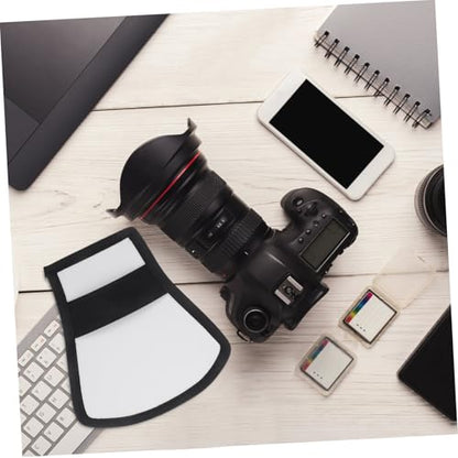 TEHAUX Universal Two Sides Flash Diffuser Softbox Reflector 7.87X7.28 Inch with Elastic Band Compatible with Speedlight 430Ex Ii 580Ex 600Ex Yn568Ex Yn565Ex Yn560 Ii Photography Light Modifier