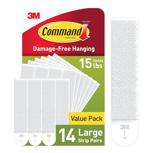 Command 15 lb Large Picture Hanging Strips 28 Pairs (56 Strips), Damage-Free Hanging Picture Hangers, No Tools Wall Hanger for Home Decor, White Adhesive - style: 28 Pairs