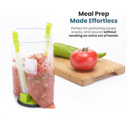 Jokari Adjustable Baggy Rack Stand 2 Pack Hands Free Food Storage Bag Holder Stand for Freezer and Sandwich Bags Clip Stand for Pouring Leftovers or Drying Reusable Ziploc Bags - size: Pack of 2