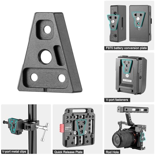 FOMITO V-Mount V-Lock Male Quick Relase Wedge Triangle Plate Black - color: VK-V
