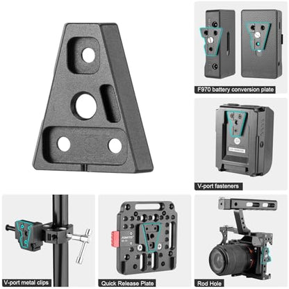 FOMITO V-Mount V-Lock Male Quick Relase Wedge Triangle Plate Black - color: VK-V