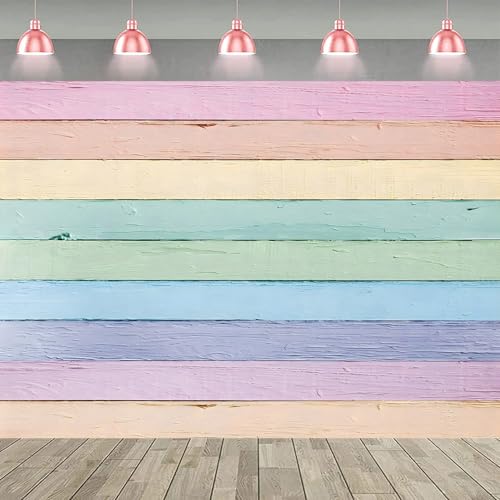Colorful Wood Photography Backdrop 10x8ft Easter Pastel Rustic Texture Background Easter Theme Party Backdrop Kids Adult Baby Shower Birthday Party Decorations Photo Props - size: 10x8FT: 120x96 inch