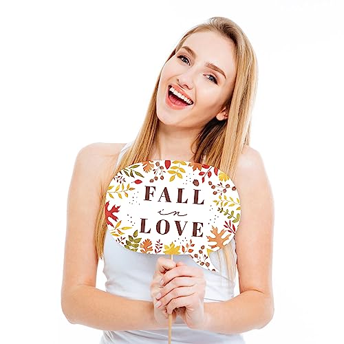 Big Dot of Happiness Funny Fall Foliage Bride - Autumn Leaves Bridal Shower and Wedding Party Photo Booth Props Kit - 10 Piece - color: Fall Foliage