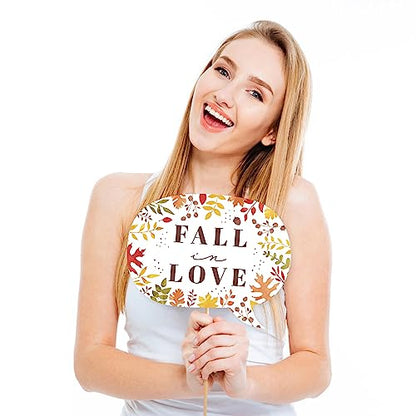 Big Dot of Happiness Funny Fall Foliage Bride - Autumn Leaves Bridal Shower and Wedding Party Photo Booth Props Kit - 10 Piece - color: Fall Foliage