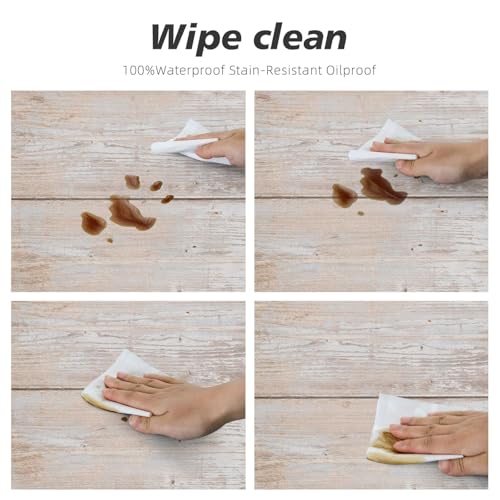 Wood Texture Background Fitted Oval Tablecloth, Waterproof Band Elastic Edge Table Cloth for Restaurant Banquets, Picnics, Tables Cover, Fits 48"x80" Oval TablesStyle 133 - color: Wood Texture -13, size: 80" x 48" (Oval)