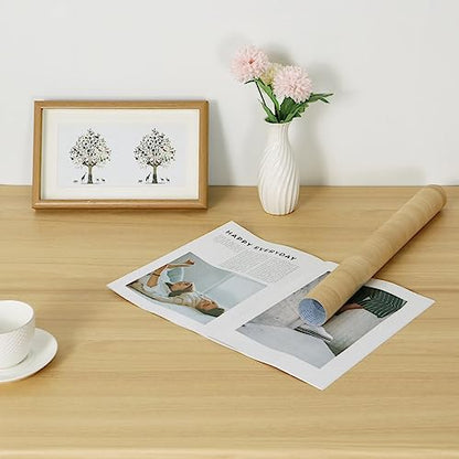 Heroad Peel and Stick Wallpaper Wood Contact Paper Maple Wood Grain Contact Paper Thicken Wallpaper Textured for Cabinets and Drawers Countertops Waterproof Self Adhesive Vinyl 17.5" x 393" - color: Maple, size: 17.5" x 393"