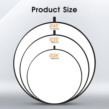 5-in-1 Light Reflector 32 Inch/80 cm Photography Diffuser Collapsible Portable with Bag，Gold Silver White Black Translucent for Studio and Outdoor Lighting (32'' (80cm)) - size: 32'' (80cm)