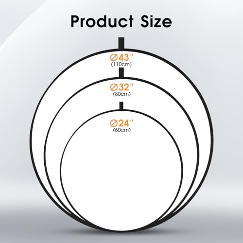 5-in-1 Light Reflector 43 Inch/110 cm Photography Diffuser Collapsible Portable with Bag，Gold Silver White Black Translucent for Studio and Outdoor Lighting (43'' (110cm)) - size: 43'' (110cm)