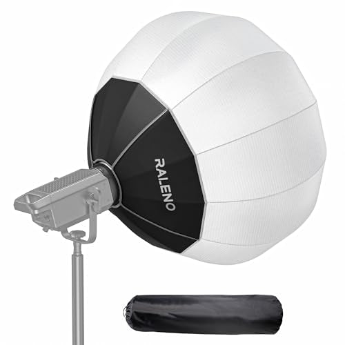 RALENO 26"/65CM Lantern Softbox, Quick Release Soft Light Diffuser with 360° Light Effect, Bowens Mount Softbox Continuous LED Video Lights for Aputure for Neewer for SMALLRIG