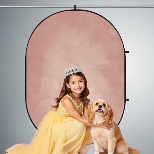 Kate 5x6.5ft(1.5x2m) Collapsible Backdrop Pink Textured Double-Sided Backgrounds Light Grey Backdrop Twist Flex Collapsable Photography Backdrop