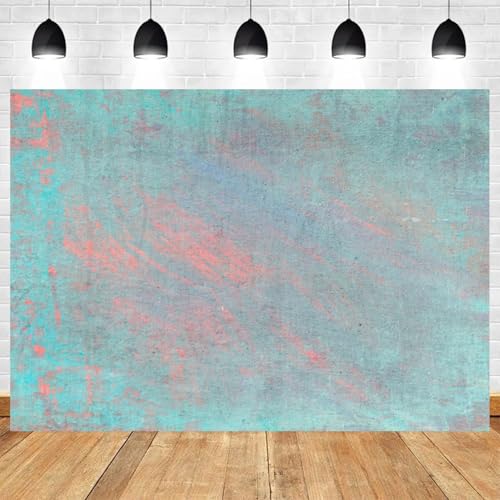 5x3ft Abstract Photography Backdrop Teal and Coral Pink Brushed Distressed Texture Soft Muted Tone Vintage Artistic Background for Photo Shoots Social Media Content Creation - color: color 23, size: 5x3ft